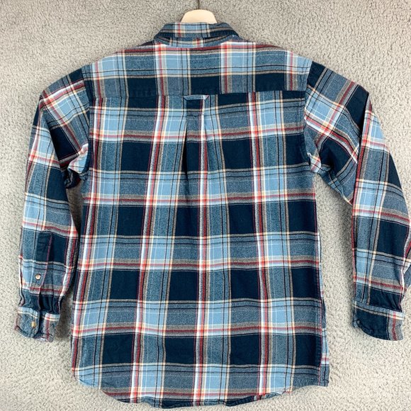 RedHead Flannel Shirt Mens Medium Blue Red Plaid Outdoor Hike Camp Fish Hunt - Picture 6 of 12